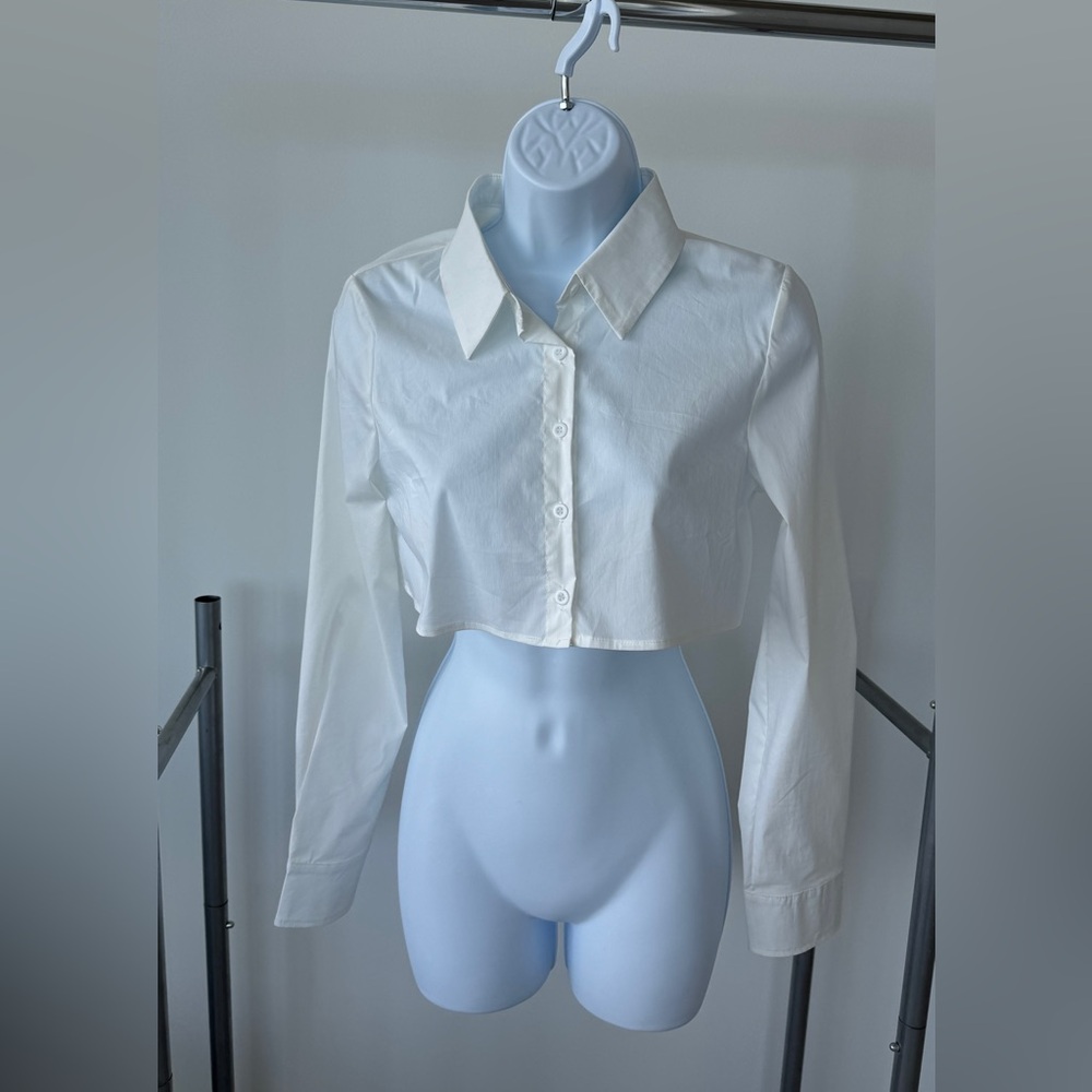 White Crop Button Down - Finesse